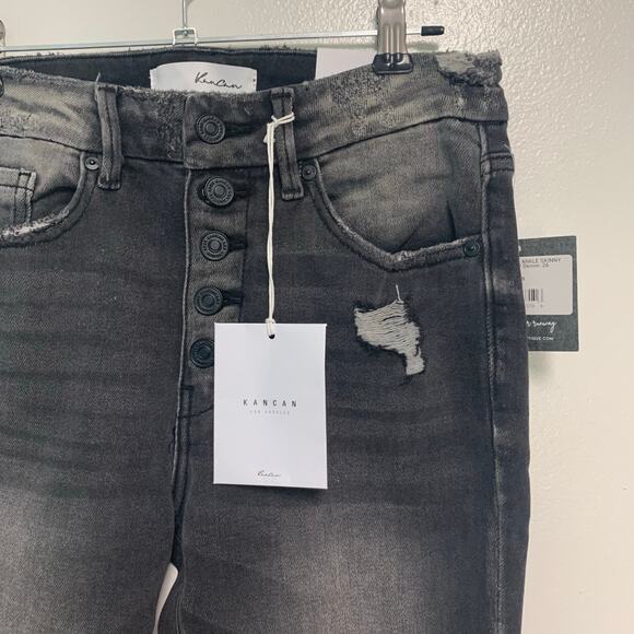 KanCan Women's High-Rise Ankle Skinny Medium Gray Jeans Size 26 - Picture 3 of 6